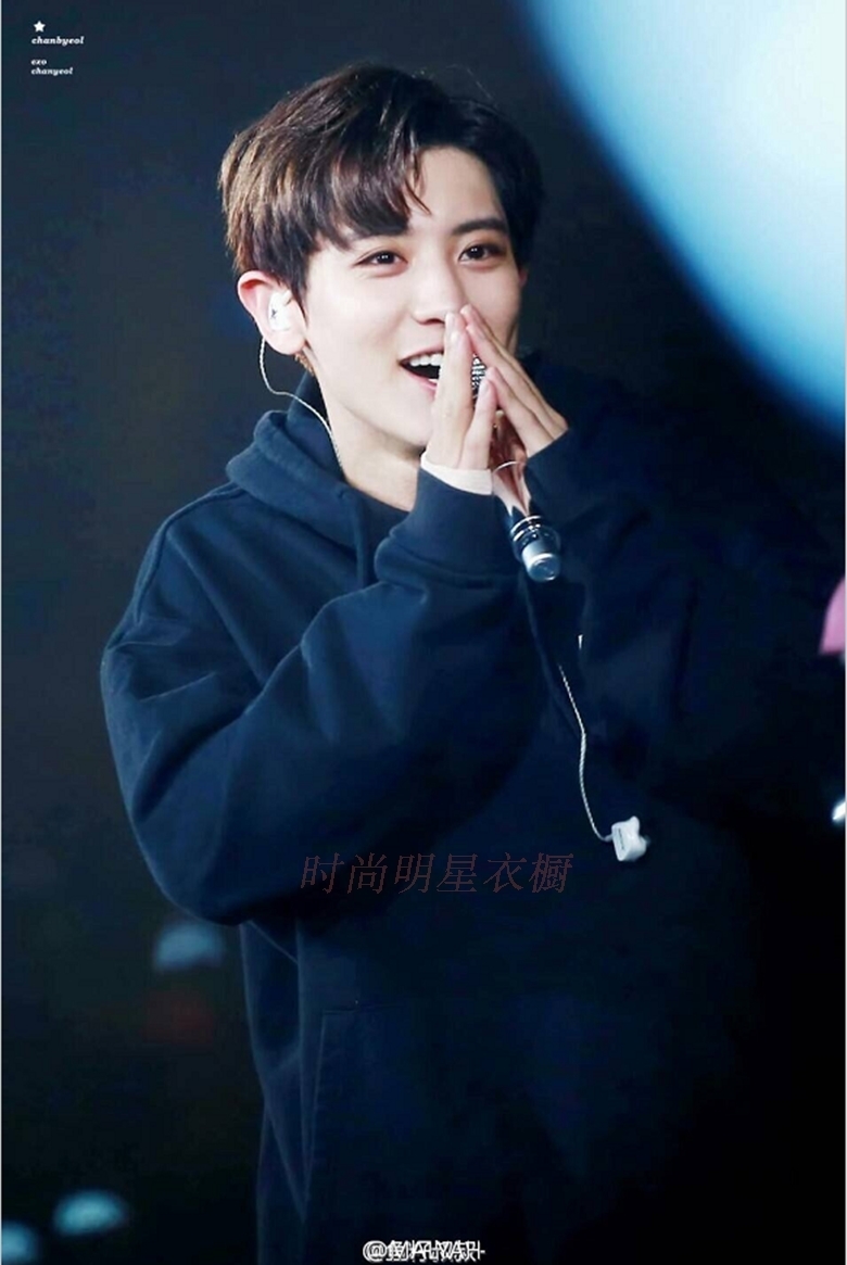 薇姬桑妮exo朴灿烈演唱会明星同款衣服纯色连帽情侣卫衣男女学生宽松