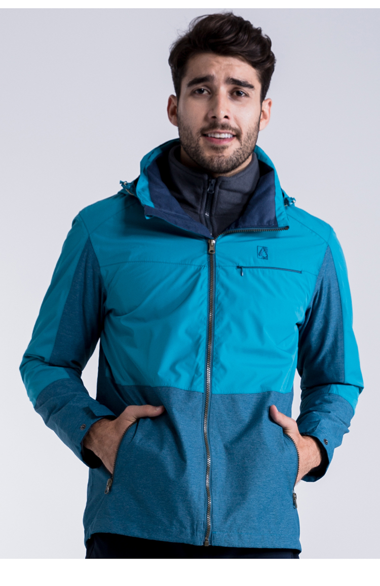 圣弗莱户外男式三合一冲锋衣冬季新款防风保暖透气休闲外套登山服