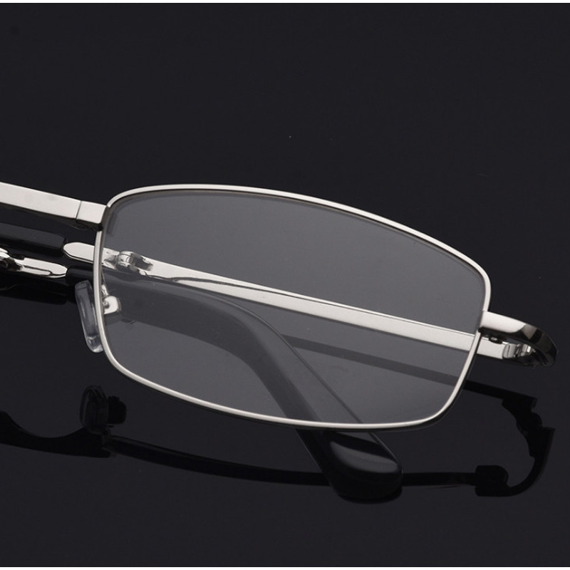 金富鑫156防蓝光抗疲劳商务金属折叠眼镜便携全框眼镜老花眼镜黑色可