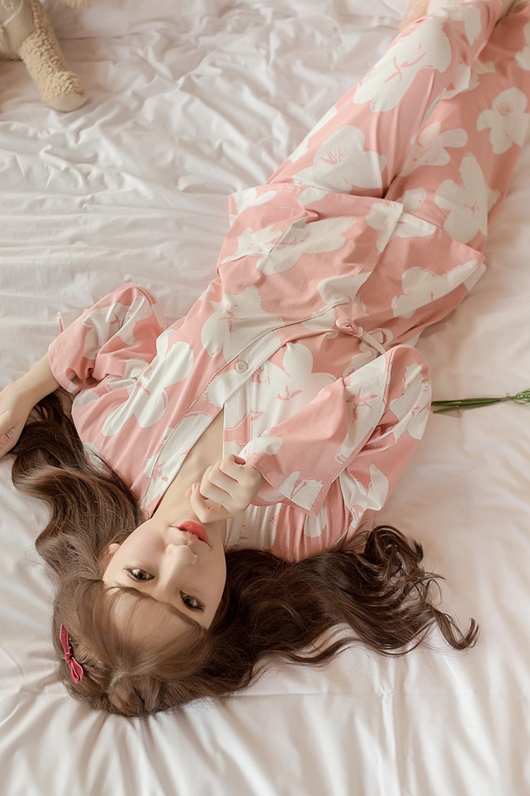 日系日式和服睡衣女秋季纯棉长袖韩版春秋清新家居服套装学生夏季