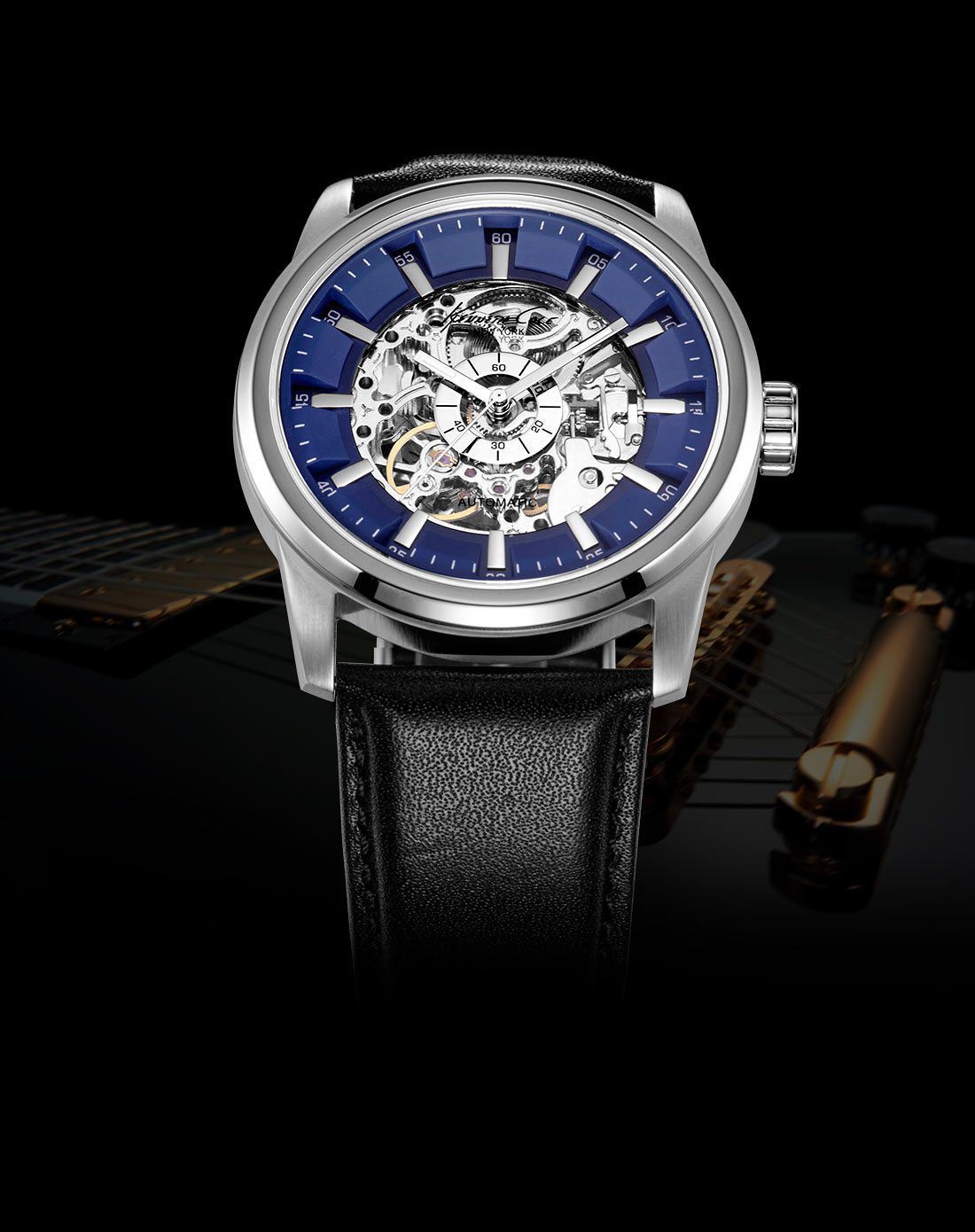 kennethcole凯尼斯克尔欧美品牌时尚镂空皮带透底机械表男表kc100