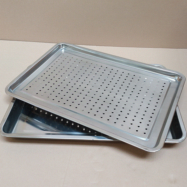 蒸饭柜蒸饭车蒸箱不锈钢长方形盘子平底方盘带孔蒸盘茶盘托盘