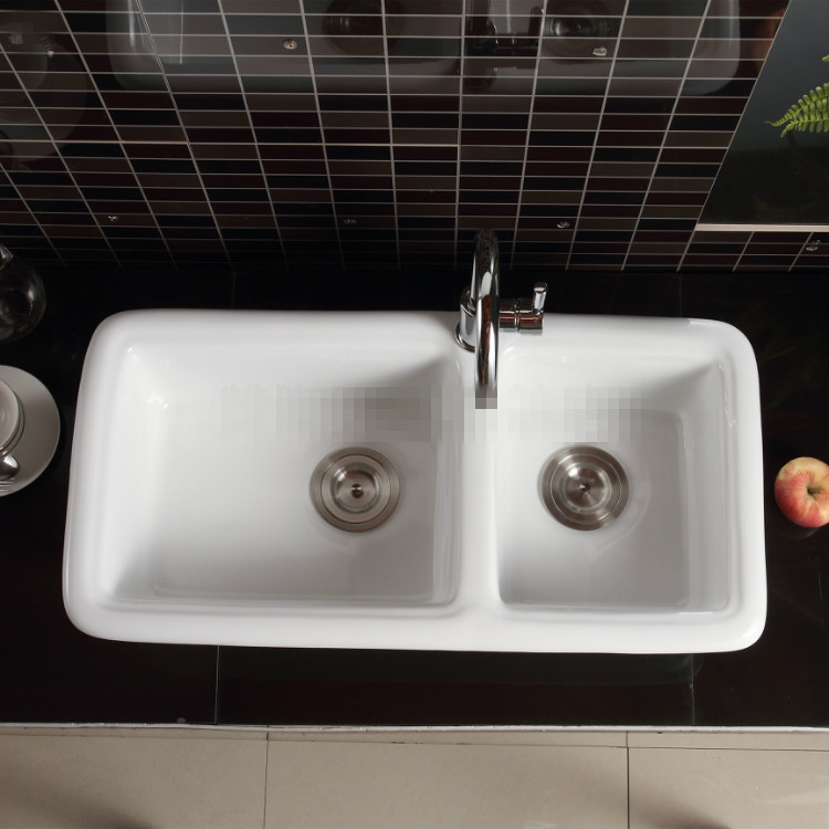 陶瓷洗菜盆台盆厨房台上盆台下盆瓷的水槽双槽阳台洗衣池都市诱惑