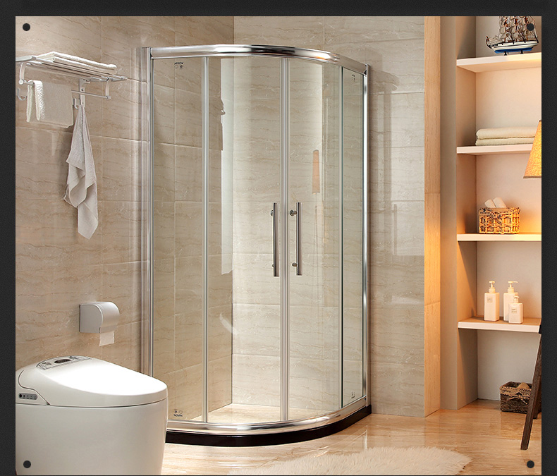 箭牌卫浴（ARROW） 太空铝整体淋浴房弧扇形钢化玻璃浴室简易淋浴房整体淋浴房 AEO6L1101
