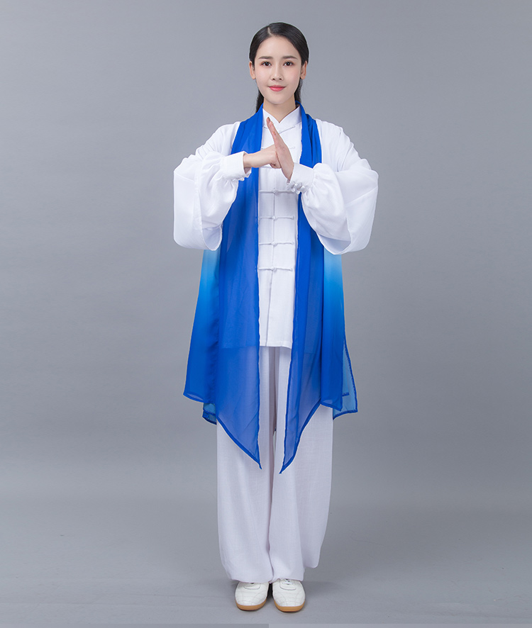 太极防晒外搭女团队太极服武术晨练春夏太极表演服装单件披纱玫红色