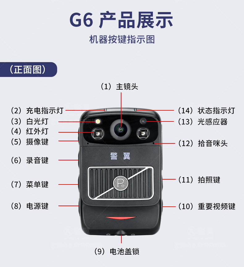 警翼g6执法记录仪4g视频对讲4000万像素高通八核索尼高清红外无光夜视