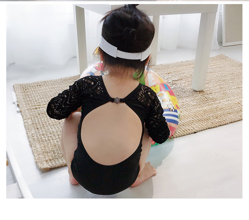 连体泳衣女孩蕾丝度假露背潮儿童泳衣 媚迪妮丝游泳用品6128【价格