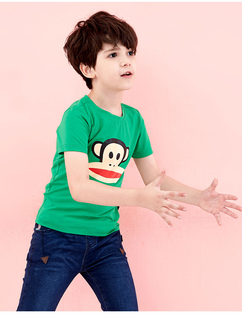 大嘴猴儿童装短袖t恤衫夏 男童女童夏装2018新款半袖中大童亲子装