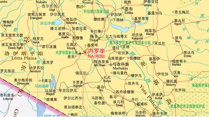 世界分国地图肯尼亚乌干达