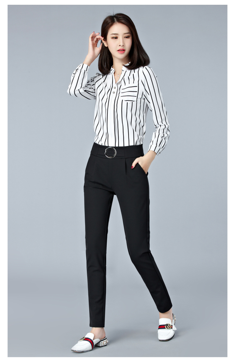 opzc女士休闲裤 2018新款哈伦裤女裤春秋西装裤长裤宽松小脚裤子长款