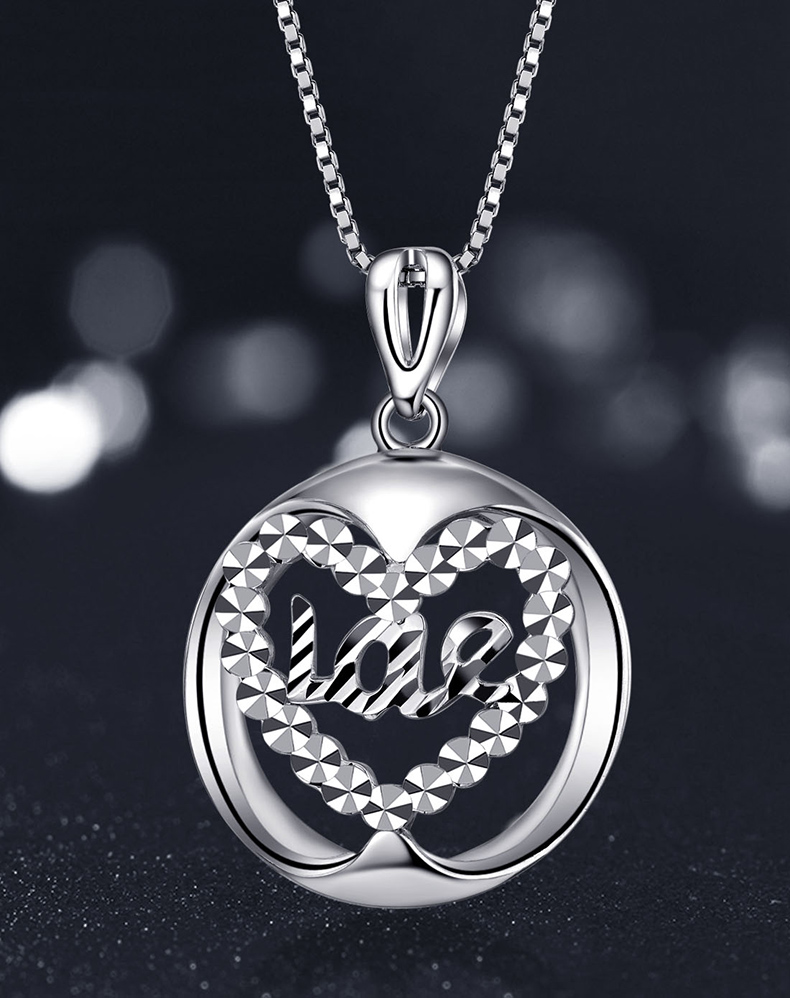bohengda宝亨达铂金心形吊坠pt950白金love女款爱心吊坠送女友
