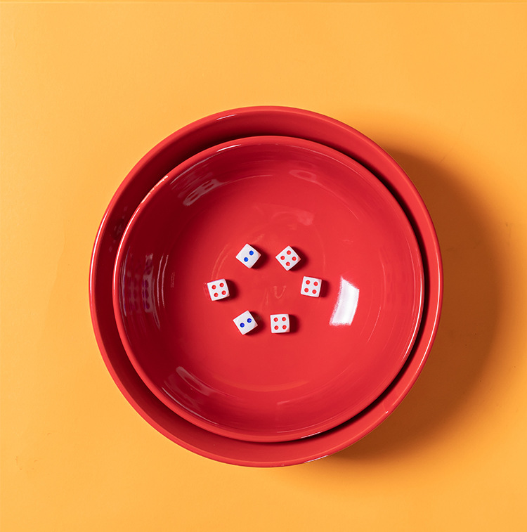 8寸中秋节博饼碗大号陶瓷碗状元红碗