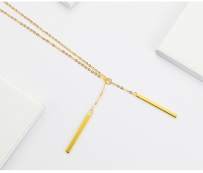 黄金码头18k套链双节棍坠子o字链时尚个性饰品彩金爱棒相守吊坠