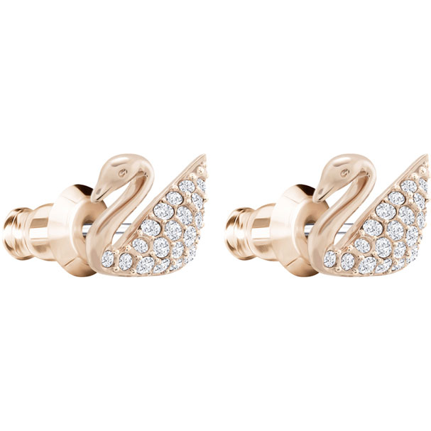 【直营】施华洛世奇(swarovski) 进口天鹅耳钉时尚耳饰 人造水晶 送