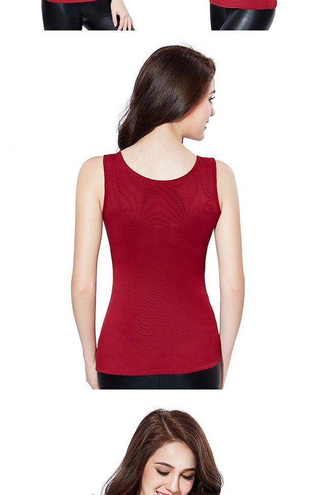 雅鹿yaloo保暖背心女加绒加厚美体塑身性感蕾丝保暖内衣女ylyy3