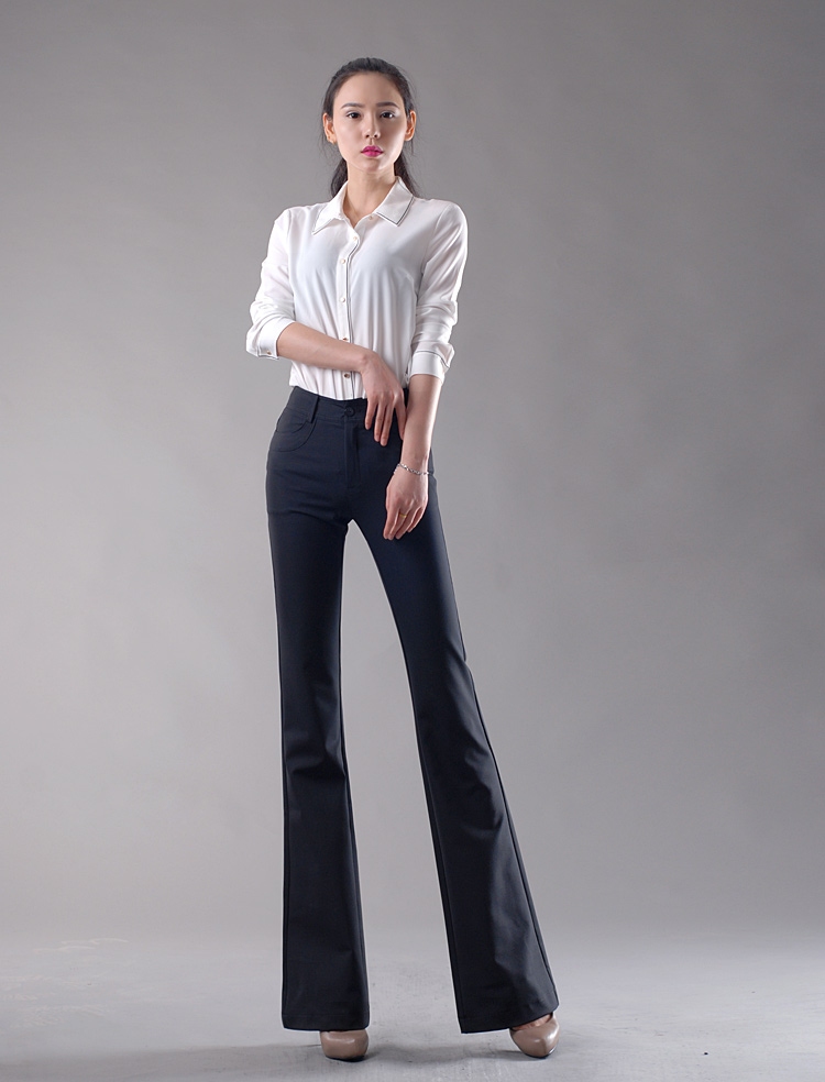 mtiny大喇叭裤女士阔腿裤休闲女裤子工装弹力西裤韩版大码长裤