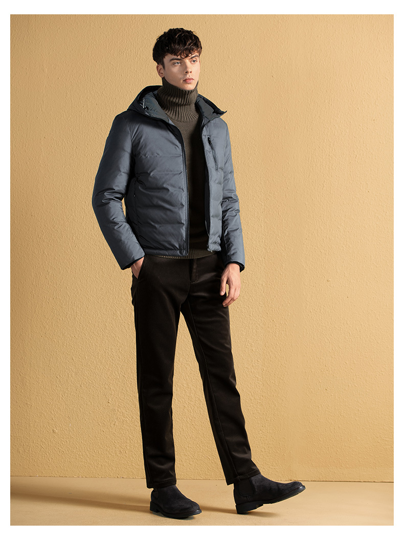 千纸鹤羽绒服男潮 2018冬季新款青年韩版时尚帅气连帽外套男60099