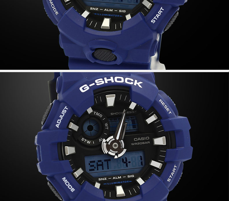 casio卡西欧gshock系列时尚运动休闲防水双显石英男表ga700ga7002a