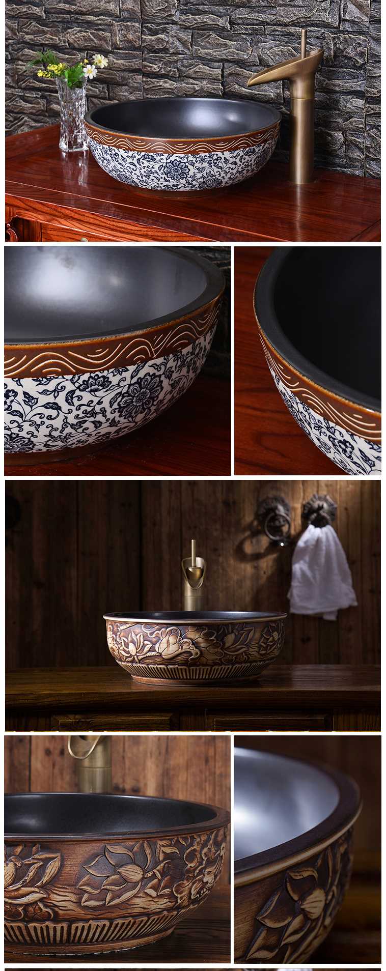 长方形浴室脸盆小户型冷热面盆旋转中式冷水组合厕所欧式卫浴卫生间