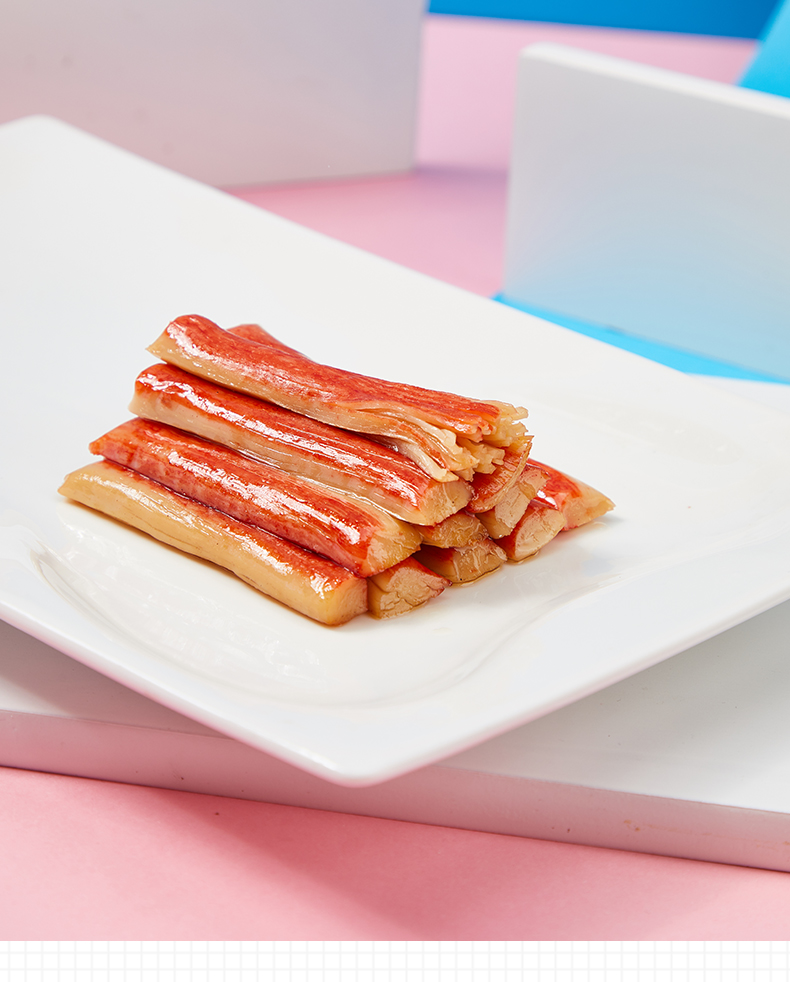 力诚手撕蟹柳蟹肉棒200g原味盒装海味即食方便速食蟹味棒火锅料网红