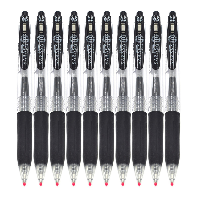 斑马zebrajj15按动中性笔签字笔05mm黑色10支装