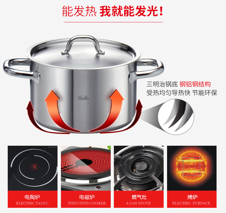 菲仕乐（fissler）锅具套装 TZ00000874 多层钢30厘米中式炒锅 汤锅奶锅 精致刀具系列 厨房配件套组