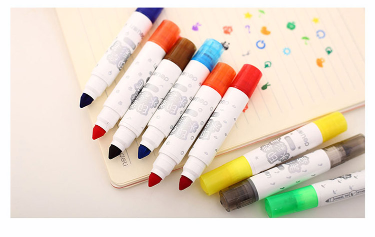 得力deli70651水彩笔24色带印章可水洗彩笔美术绘画笔学生文具文具