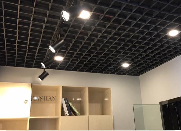 格栅筒灯led黑色格天花顶商场斗胆方形15x15铝铁葡萄架10