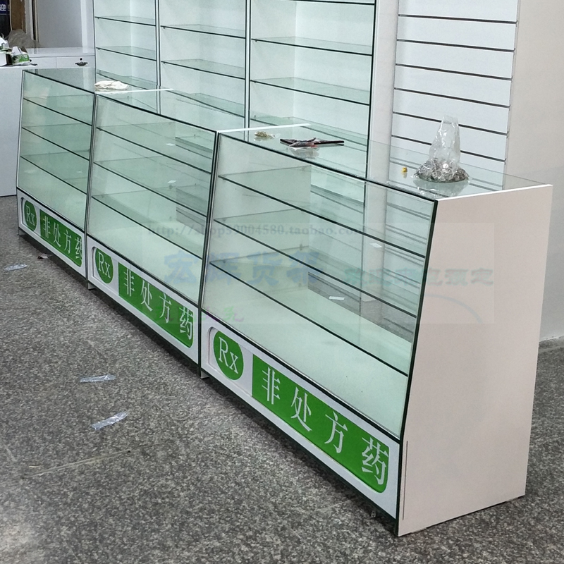 現貨藥品玻璃櫃藥房藥店西藥展櫃櫃檯藥店貨架藥品貨架醫藥展示櫃