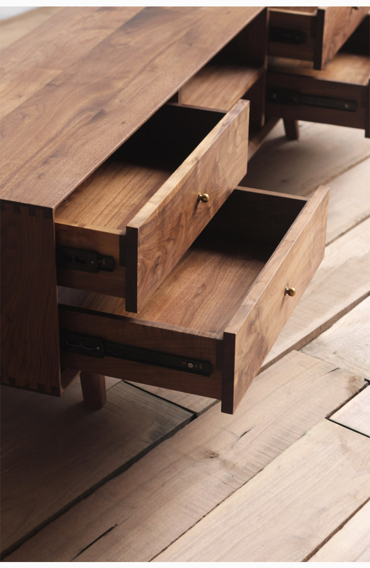 淮木 实木电视柜tv柜边柜美国黑胡桃樱桃木客厅卧室欧式田园其他非