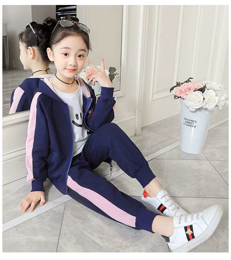孩子衣服6岁7岁9岁2019休闲童套装女童春季中大童儿童我怎么这么可爱