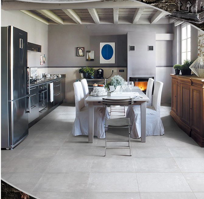 仿古砖600x600灰色水泥砖餐厅店铺防滑耐磨地板砖复古工业瓷砖壹德壹