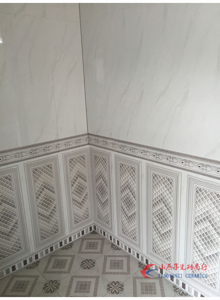 白色欧式墙裙砖仿墙纸客厅餐厅卧室墙砖卫生间墙面砖釉面砖地砖壹德壹