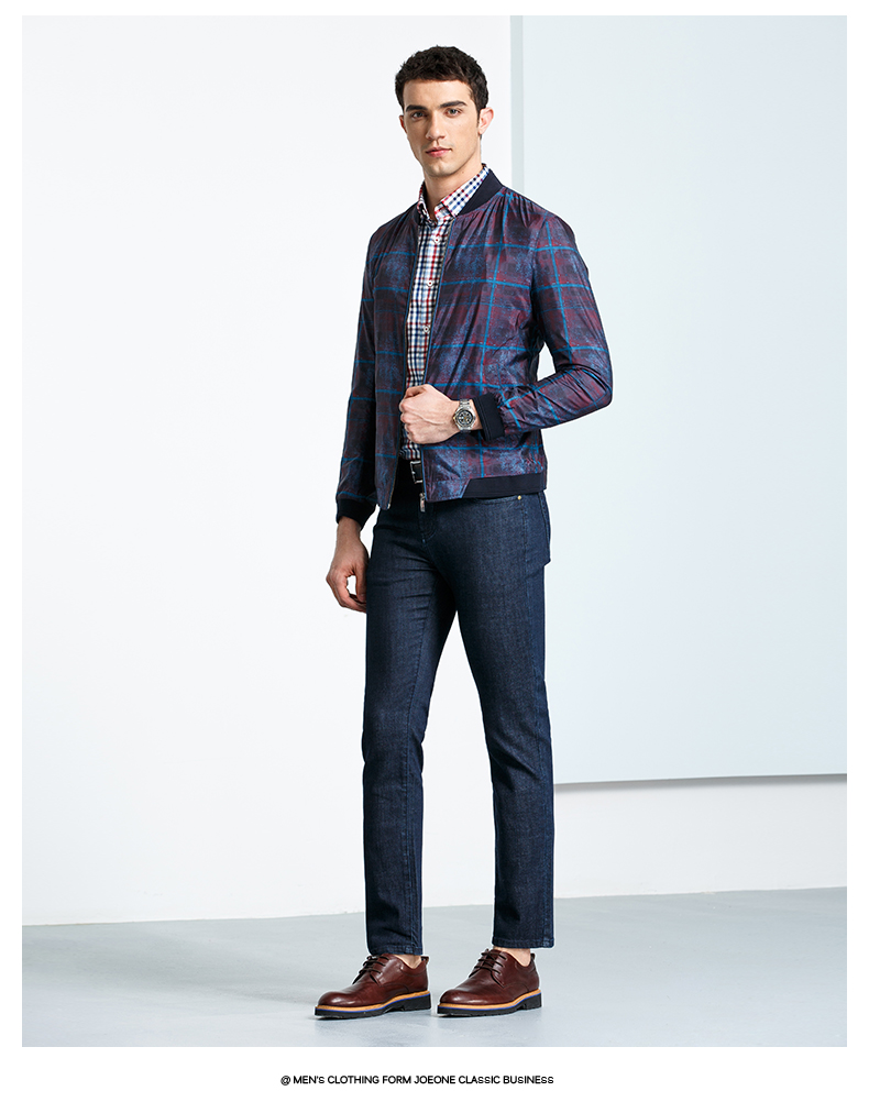 专柜款九牧王男装秋冬夹克男士商务休闲外套茄克男