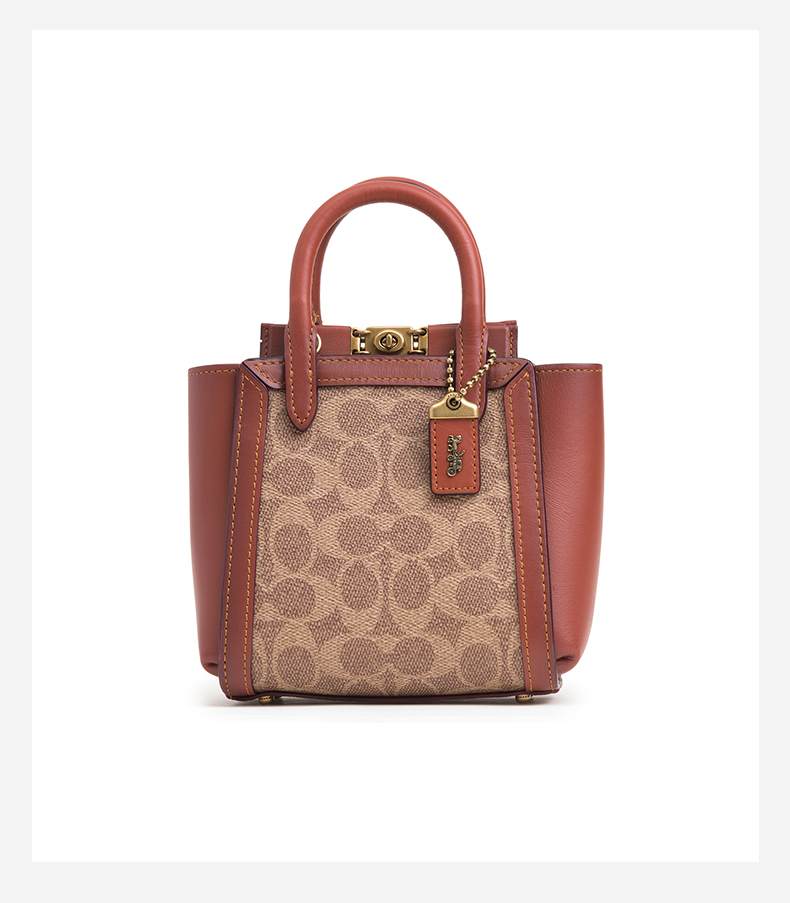 coach 蔻驰 2020新款 女士经典logo标志帆布troupe 16号超迷你托特包