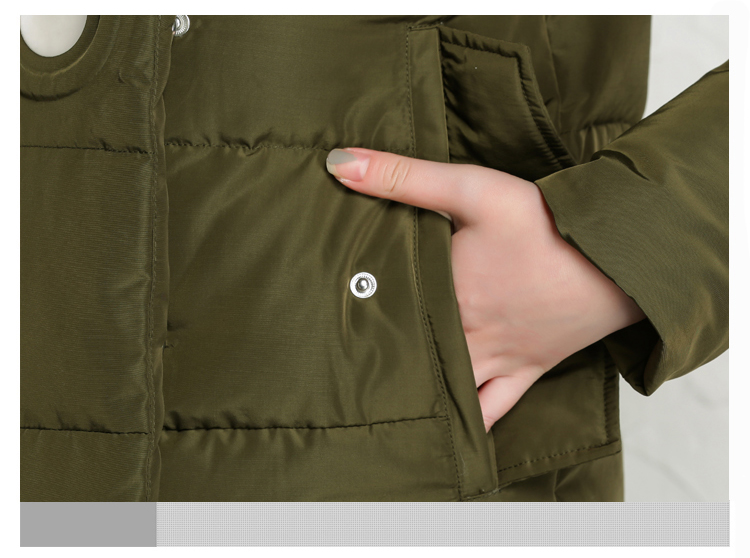 欧洲站2016冬新款羽绒服女貉子毛领字母织带圆圈长款加厚外套潮