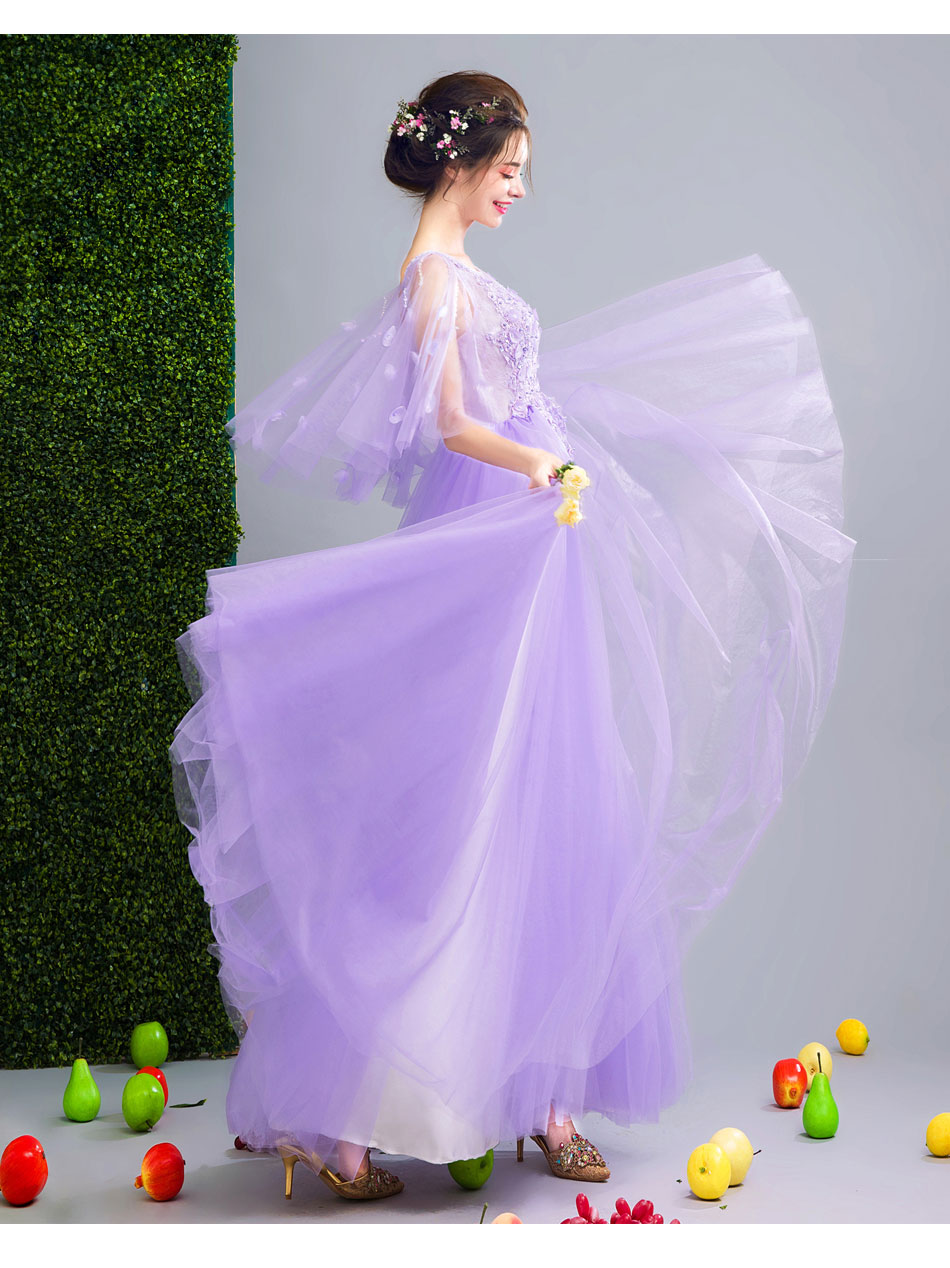 仙美 梦幻兰花紫色新娘婚纱敬酒服婚礼晚宴年会演出礼服伴娘服191