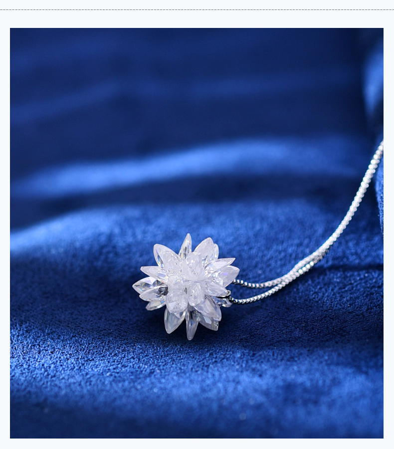 茗琳镶嵌施华洛世奇锆石冰晶梨花项链女日韩吊坠锁骨配饰品