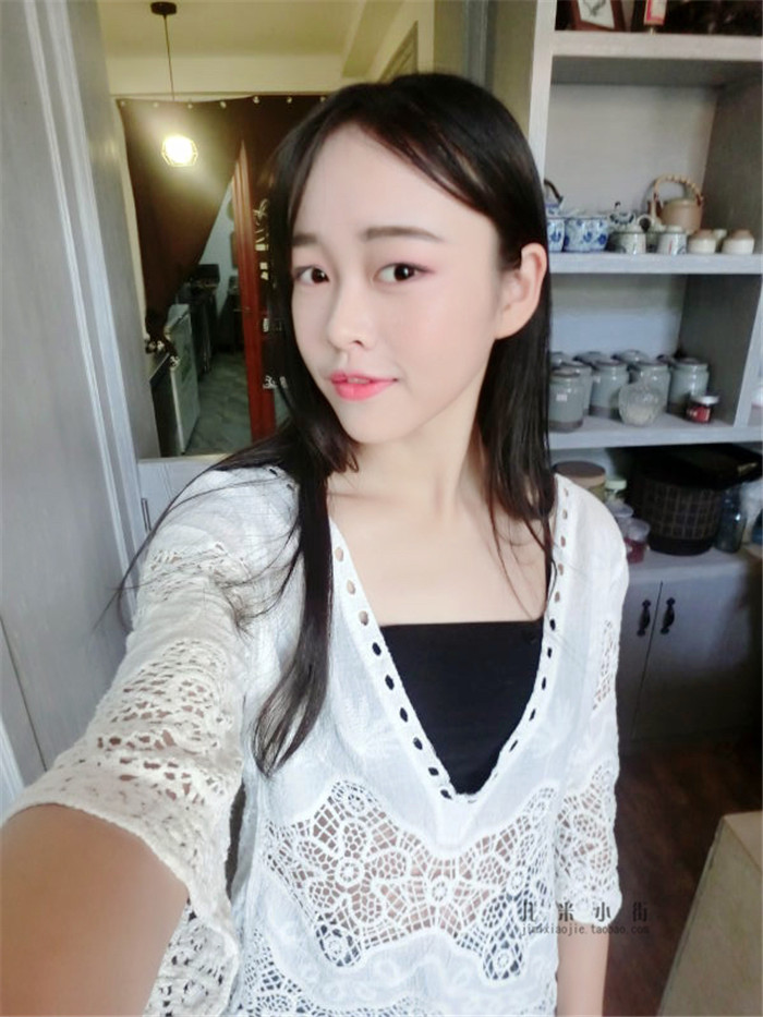 超级新品 828新款棉麻中长款上衣2017夏女v领七分袖