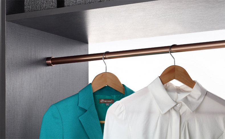 家纳衣柜五金系列衣柜转角挂衣杆裤架铝合金衣通杆转角晾衣架