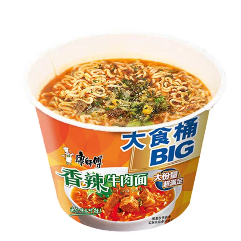 康师傅大食桶香辣牛肉面145g