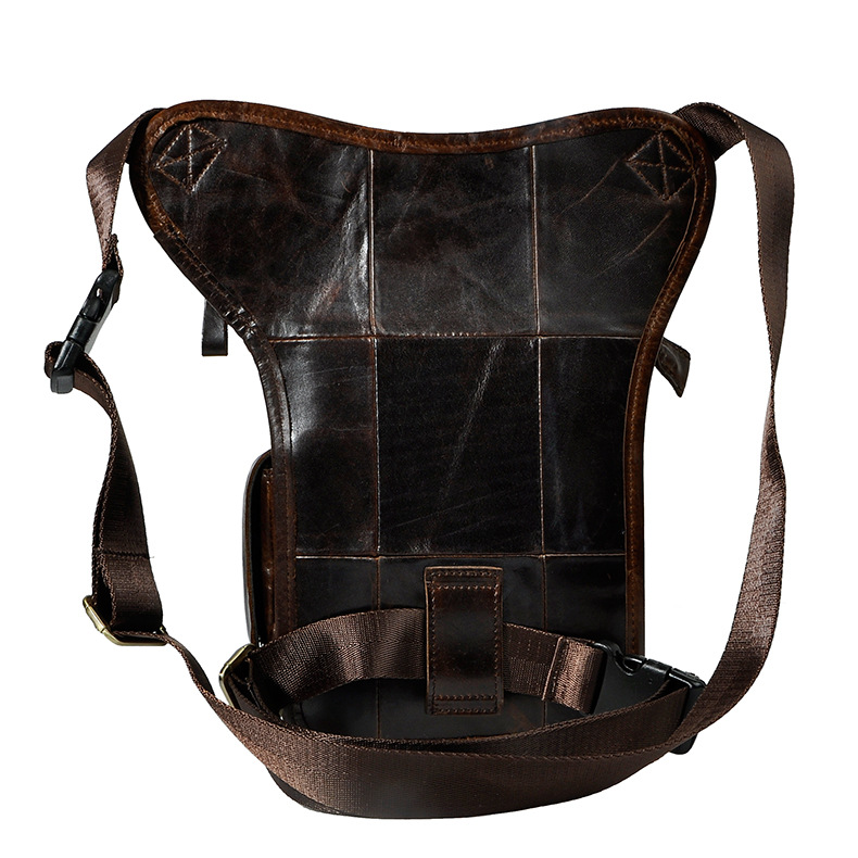 油蜡牛皮腿包真皮男男士复古多功能户外登山手机包电脑腰腿包潮包