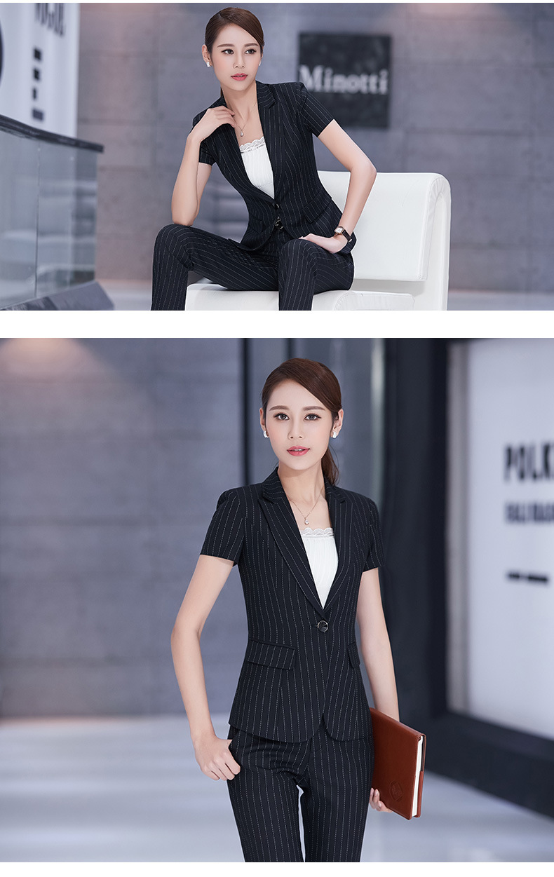 mtiny夏季新款韩版短袖女职业套装裙裤白领丽人办公室文员工作制服