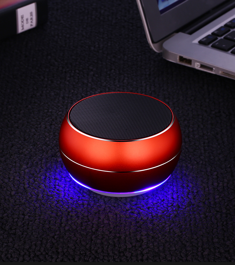 乐放迷你小蓝牙音箱ktvktv音响套装家庭用电脑低音炮a9玫瑰金便携式