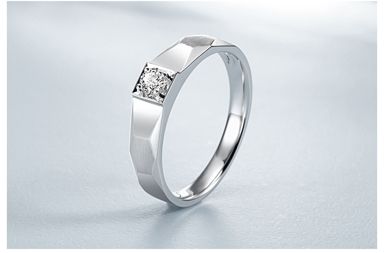 crd克徕帝白18k金钻石戒指钻戒男格致男戒b0092h级