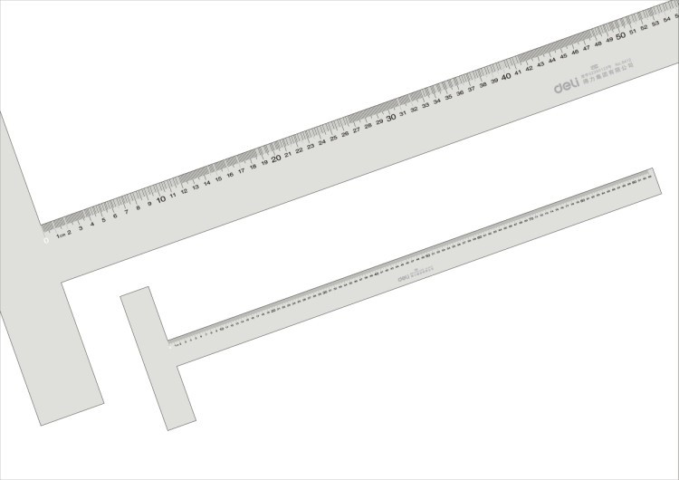 得力deli8410有机丁字尺60cm