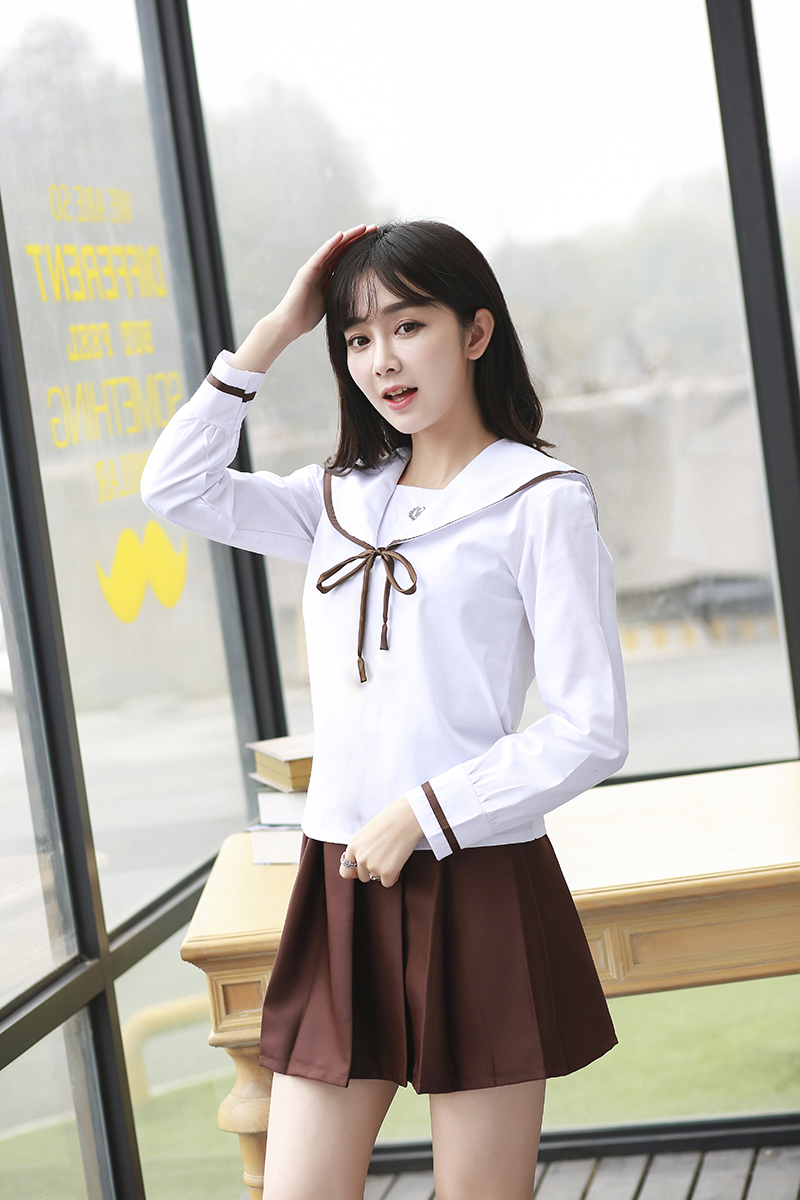 超级新品 mtiny韩国学院风学生白衬衫夏季初中生校服套装男女毕业班服