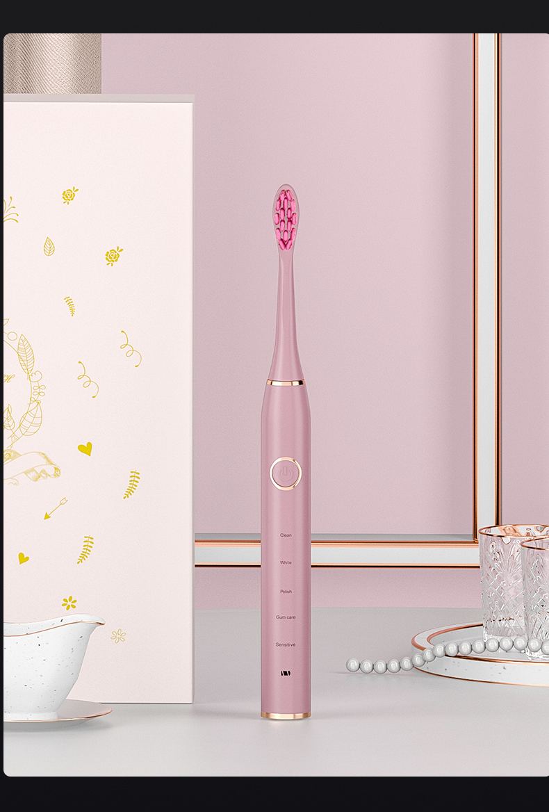 金正nintaus声波电动牙刷白色ipx7级防水杜邦刷毛智能杀菌烘干刷头