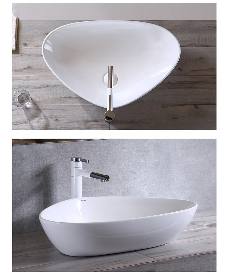 卫浴厂家陶瓷台上盆三角形洗手盆家用洗脸盆面盆酒店洗漱艺术盆台上盆