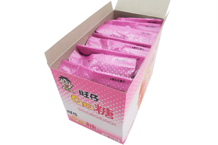 包邮旺仔qq糖水蜜桃味70g10包盒装休闲办公零食婚庆糖果